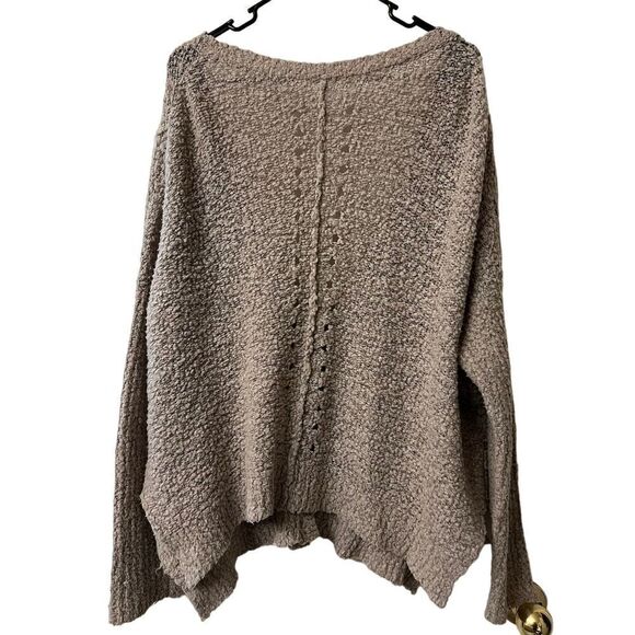 Free People Acrylic Blend Slouchy Cardigan Sweater Long Sleeve Tan Womens Small - Picture 4 of 11